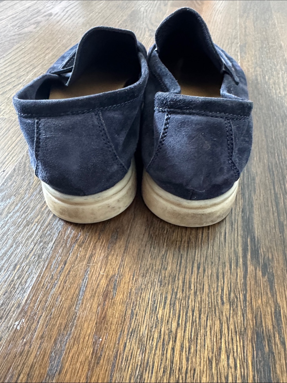 Loro Piana Summer Charms Walk Navy Suede Loafers Size 37 - Picture 6 of 10